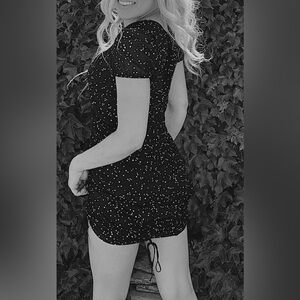 Black and white polkadot size small mini dress